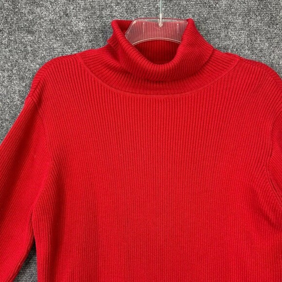 Reference Point Ribbed Turtleneck Sweater Women Plus 3X Red Long Sleeve - Picture 2 of 9